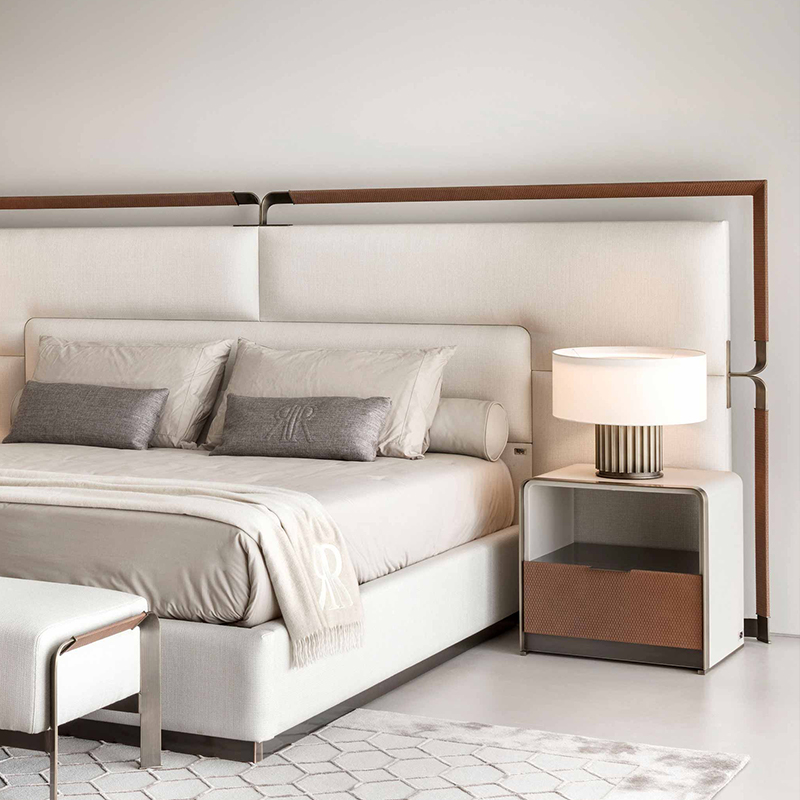 Noptieră pentru dormitor de înaltă calitate Italian Modern Design din piele de lux din piele