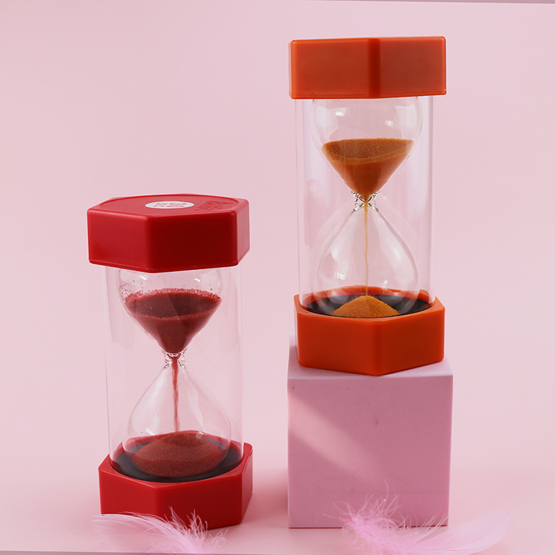 Colorat de acoperire hexagonală din plastic Stil 30/20 minute de clepsidră denisip denisip cronometru fierbinte