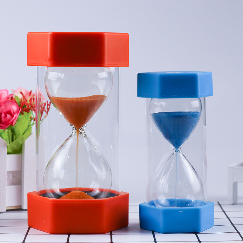 Colorat de acoperire hexagonală din plastic Stil 30/20 minute de clepsidră denisip denisip cronometru fierbinte