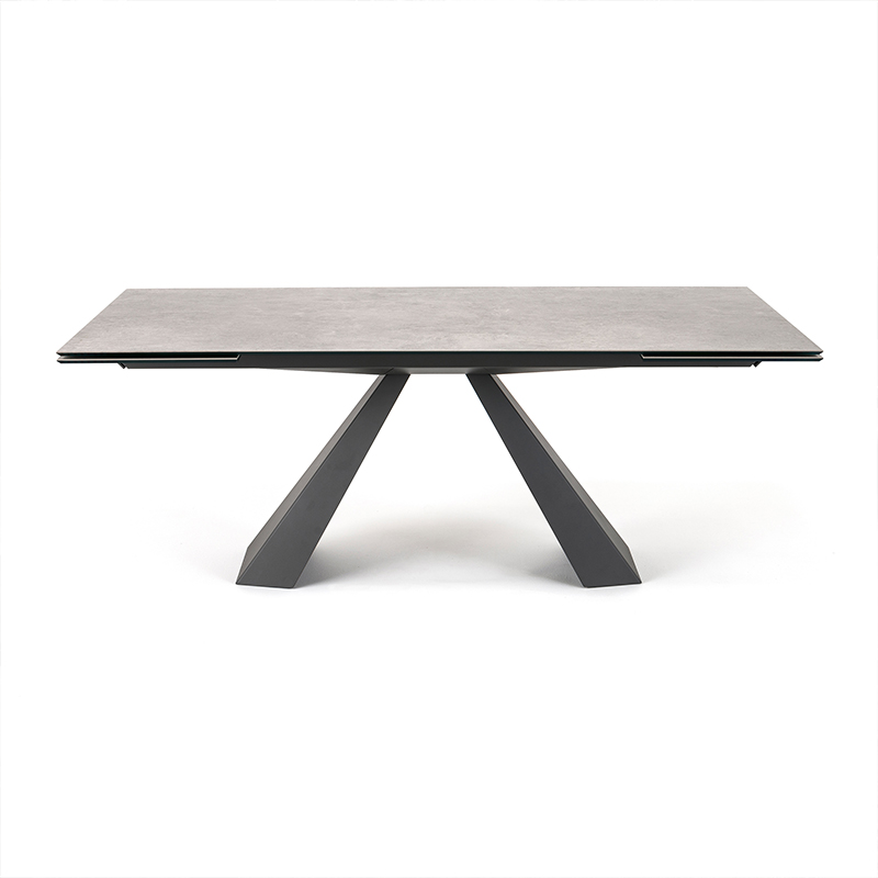 Masă de luat masa din piatră minimalistă italiană set de masă dreptunghiulară 6 locuri