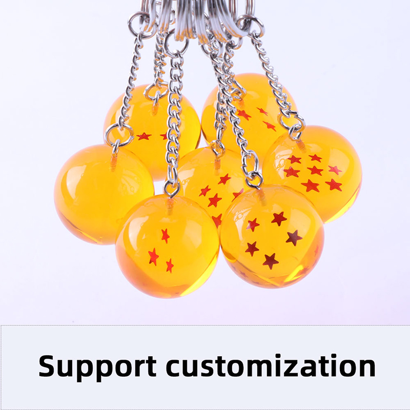 Dragon Ball Z 7 stele Bile de 2,7 cm PVC Figuri Jucării Pandantiv Keychain Star Dragon Ball Z Keyring Cartoon Fanuri Colecție Nou Cadouri pentru copii