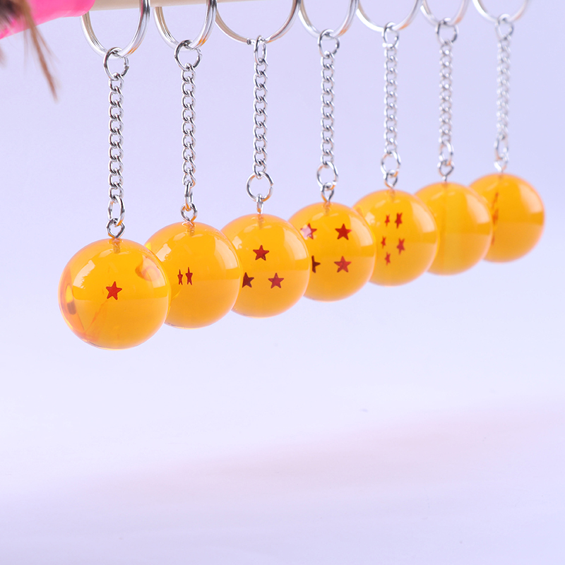 Dragon Ball Z 7 stele Bile de 2,7 cm PVC Figuri Jucării Pandantiv Keychain Star Dragon Ball Z Keyring Cartoon Fanuri Colecție Nou Cadouri pentru copii