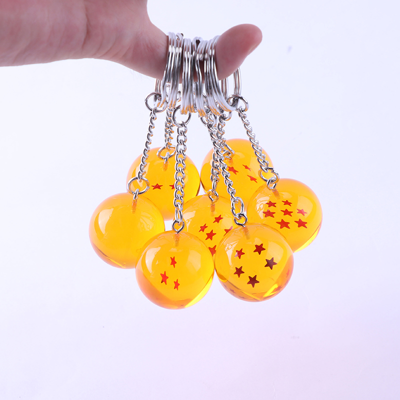 Dragon Ball Z 7 stele Bile de 2,7 cm PVC Figuri Jucării Pandantiv Keychain Star Dragon Ball Z Keyring Cartoon Fanuri Colecție Nou Cadouri pentru copii