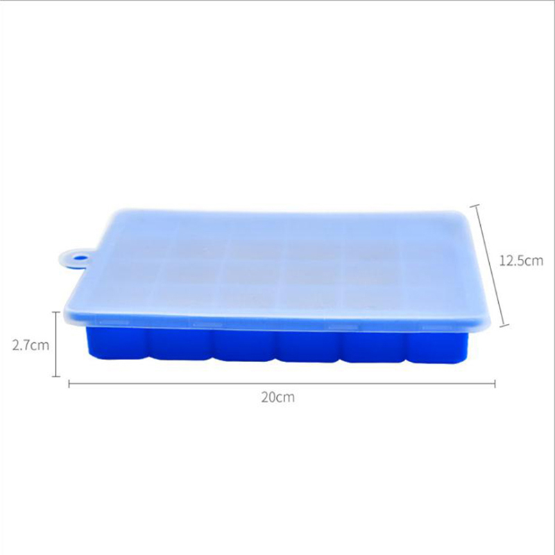 BPA gratuit 15 cavități silicon cu acoperire fabrică de gheață model pătrat pătrat tavi cu cuburi de gheață silicon