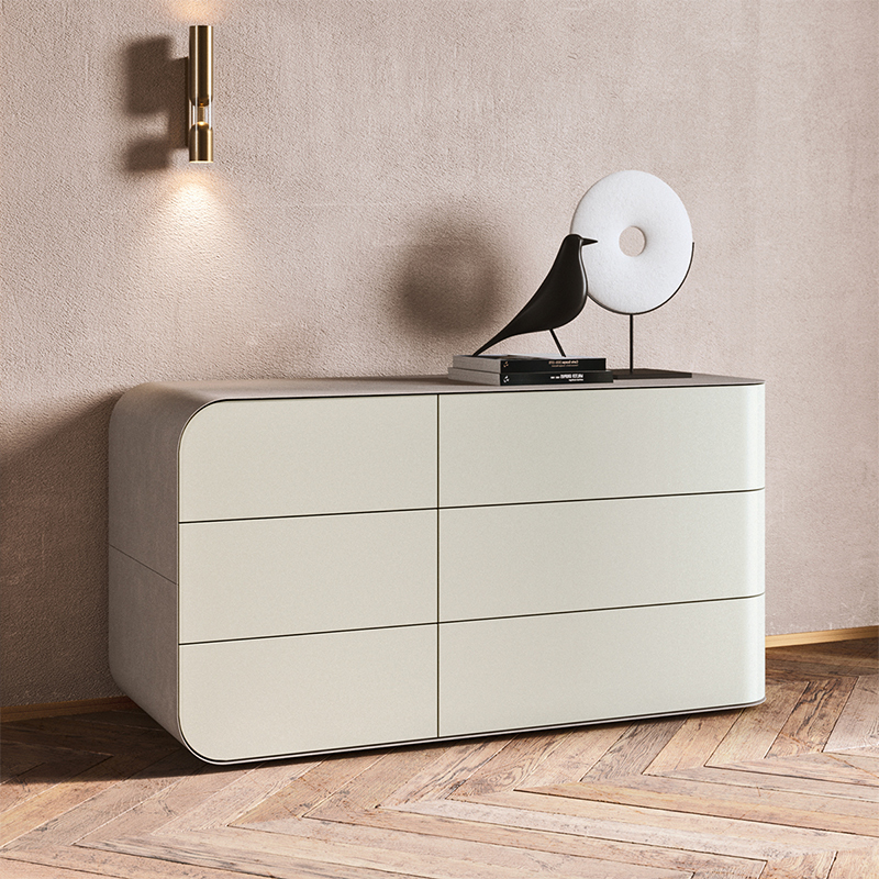 Mobilier modern pentru casă din piele alb -tablă bufet alb pentru sufragerie