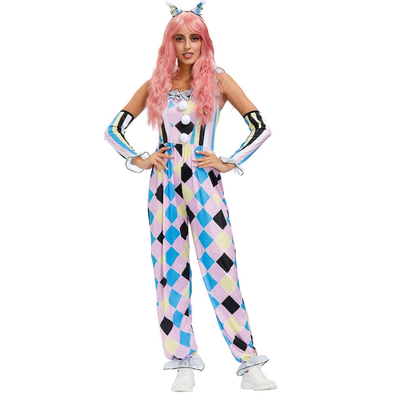 Costume de clovn de carnaval Set de mănuși de salopetă de circ