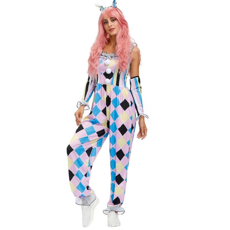 Costume de clovn de carnaval Set de mănuși de salopetă de circ