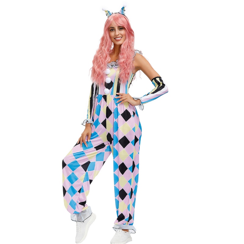 Costume de clovn de carnaval Set de mănuși de salopetă de circ