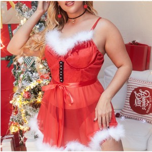 Rochie de Crăciun cu susținere de plasă sexy, producție cu ridicata din fabrică!