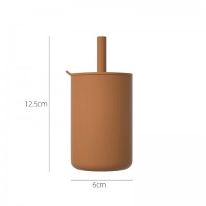 Cupa rezistentă la scurgeri cu apă cu paie de silicon pentru hrănirea bebelușilor