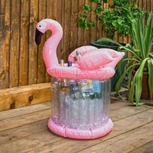 Giant roz roz flamingo gonflabil guciau răcoros, pentru petreceri de vară, jucării de vară accesorii pe plajă, beți suport pentru bar pentru bere