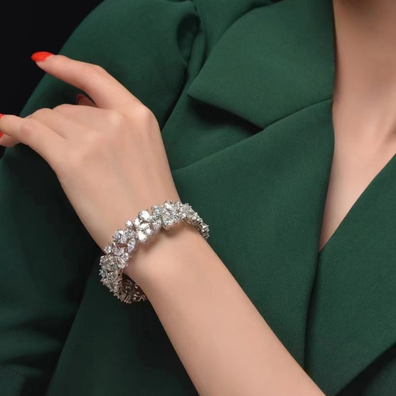 Sterling Silver 925/18k/14k/10k cu 5a cz/brățară de diamant real