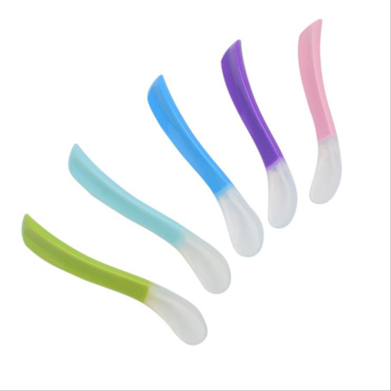 Itensile de antrenament pentru hrănire de calitate alimentară Silicon moale Silicon BPA BPA Silicon Silicon Spoon pentru copii pentru copii pentru copii