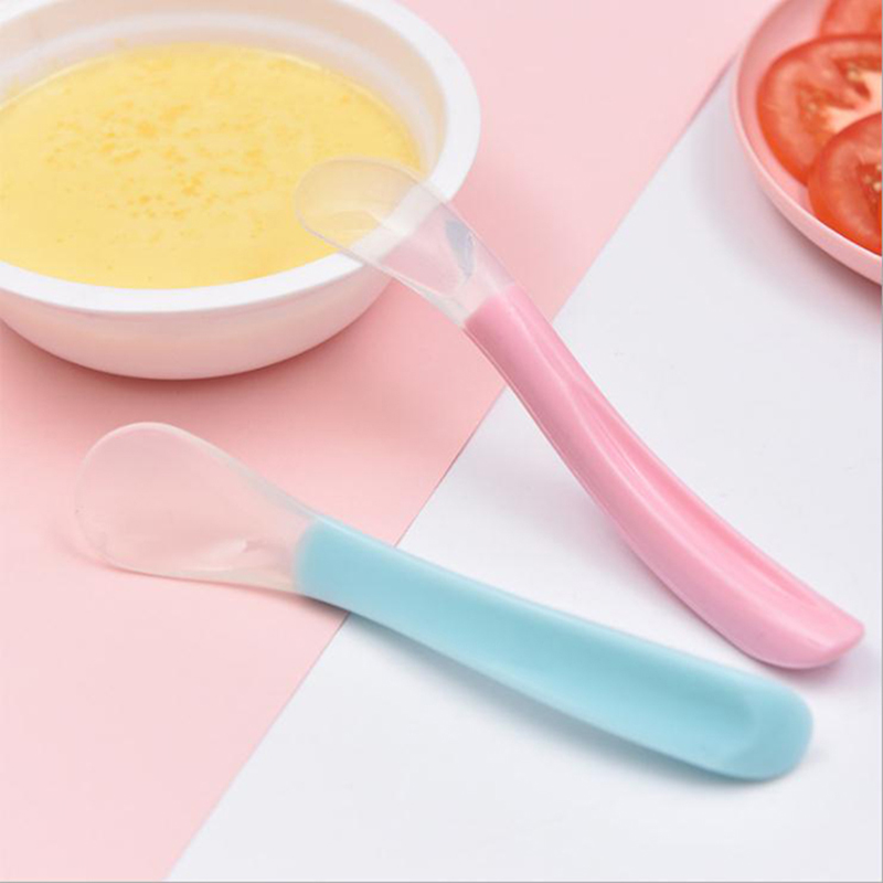 Itensile de antrenament pentru hrănire de calitate alimentară Silicon moale Silicon BPA BPA Silicon Silicon Spoon pentru copii pentru copii pentru copii