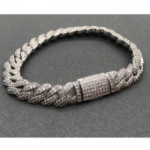 Bijuterii Tuochen Sterling Silver 925 cu brățară de piatră Moissanite pentru om