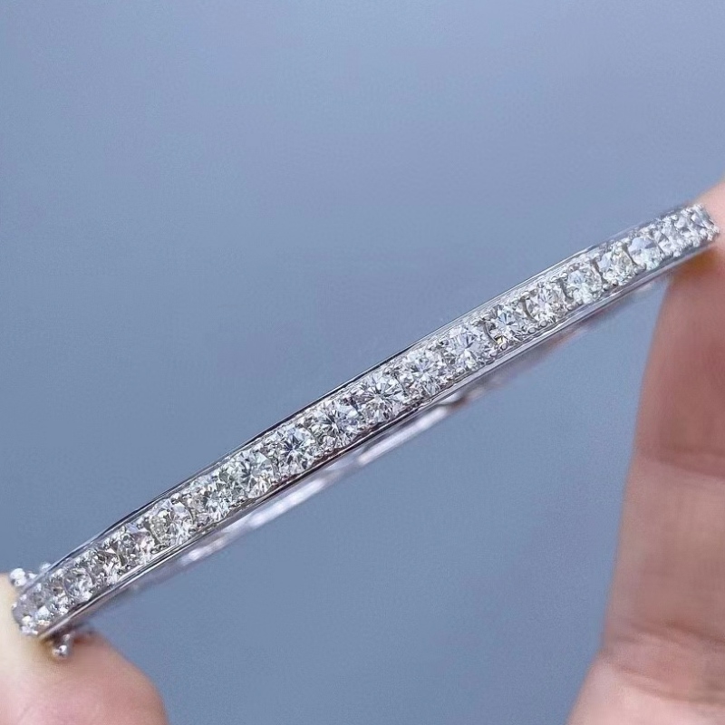 Bijuterii Tuochen Custom 18k Gold cu brățară de piatră de diamant reală pentru fată