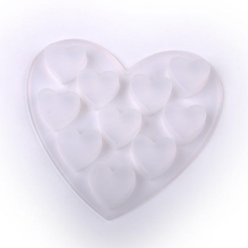 10 cavități formă de inimă mucegai de silicon pentru copt ciocolată săpun fondant budincă jeleu bomboane prăjitură cubul de gheață mic tort gelatină