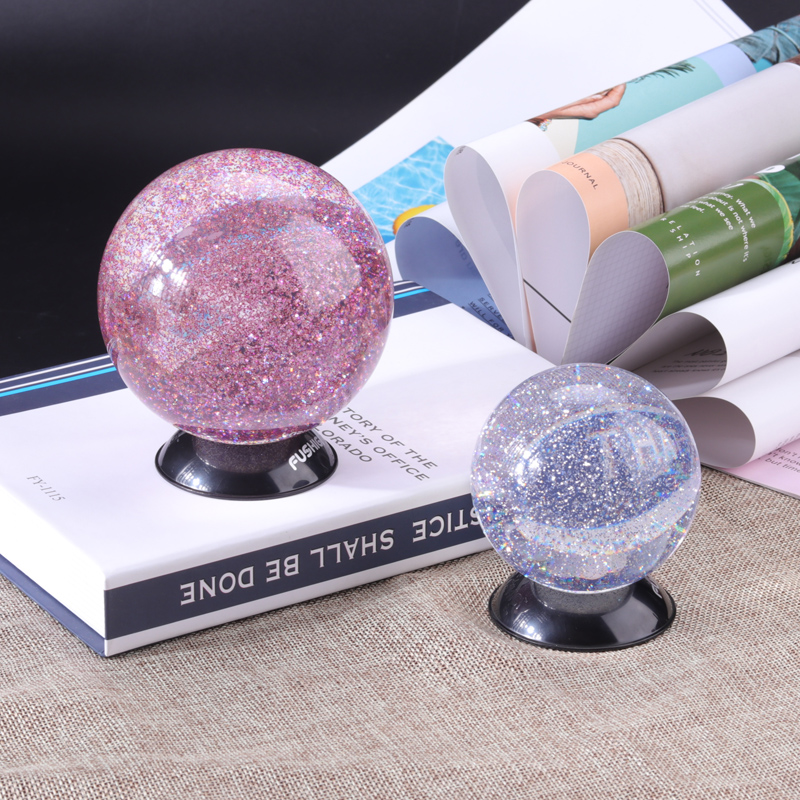 Fabrica de decorare cu ridicata cu ridicata Pulbere de sclipici în interiorul bilă de cristal din plastic acrilic