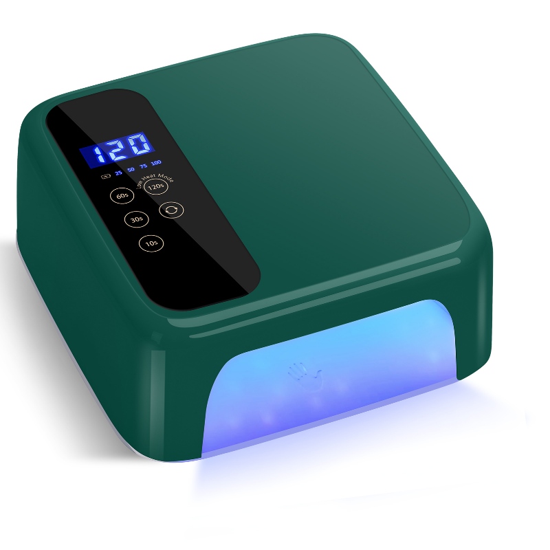 M&r 602pro lampa cu unghii cu LED fără fir verde, uscător de unghii fără fir, 72W LUMINĂ LED reîncărcabilă, lampă de unghii LED cu gel portabil cu 4 senzor de setare a cronometrului și ecran LCD, lampă de unghii cu LED profesionist pentru lac de gel