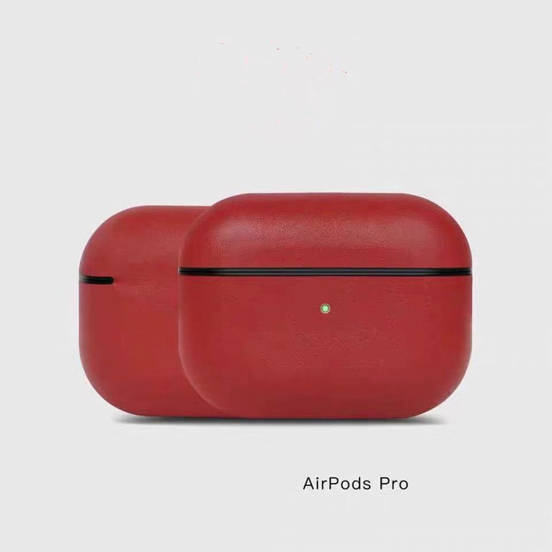 Carcasă din piele AirPods Pro, carcasă din piele cu ceară retro retro a căminuluinebun, complet realizat manual, LED frontal vizibil, (maro închis)