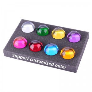 Custom Fengshui Ornamente Decorare pentru casă Clear Dome Colorat Sfera colorată Rășină Crystal Acrilic Round Hemisphere Set de hârtie hârtie