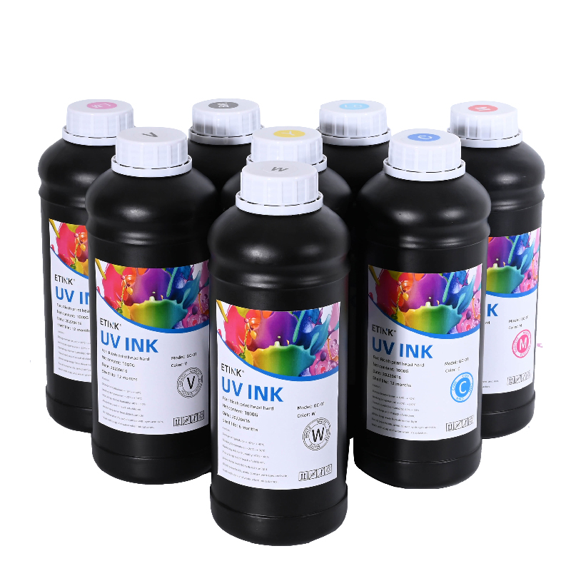 Cerneala moale condusă de UV este potrivită pentru Ricoh Imprimat Head pentru imprimare metal, acrilic