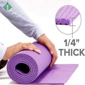 Mat de yoga premium cu sling de purtător de covorașe de yoga, teal, 72 inch x 24 inchw x 1/4 inch grosime