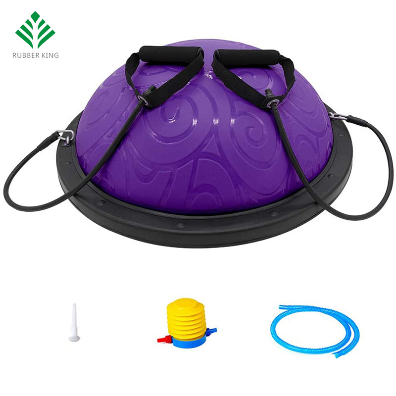 Antrenor de echilibru cu jumătate de minge cu curele Yoga Balk Ball Anti Slip pentru antrenament de bază acasă Fitness Forță Exercițiu de antrenament Gym