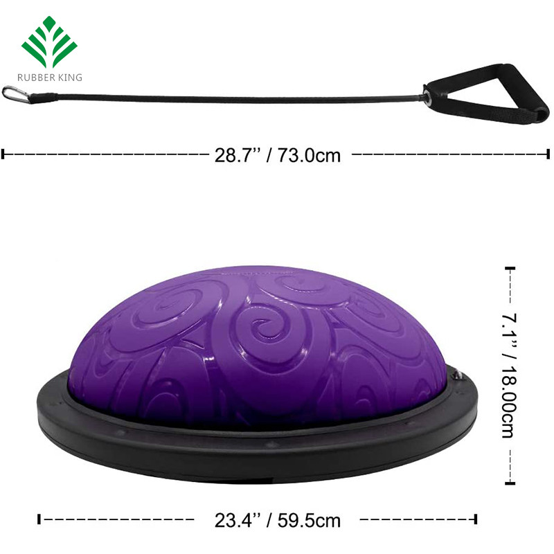 Antrenor de echilibru cu jumătate de minge cu curele Yoga Balk Ball Anti Slip pentru antrenament de bază acasă Fitness Forță Exercițiu de antrenament Gym