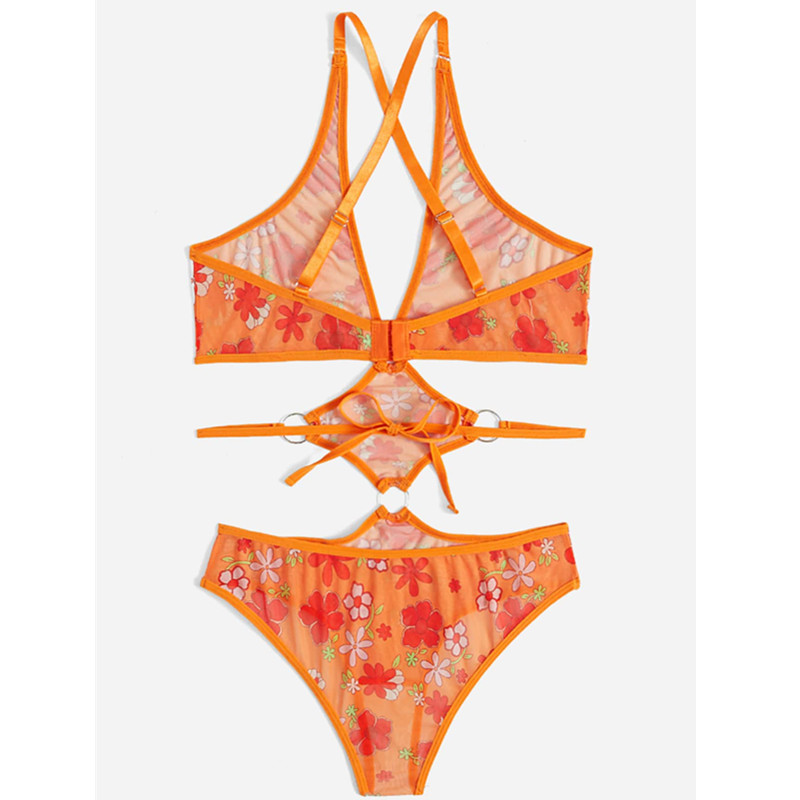 Set de lenjerie pentru bandaj sexy pentru tipărire florală