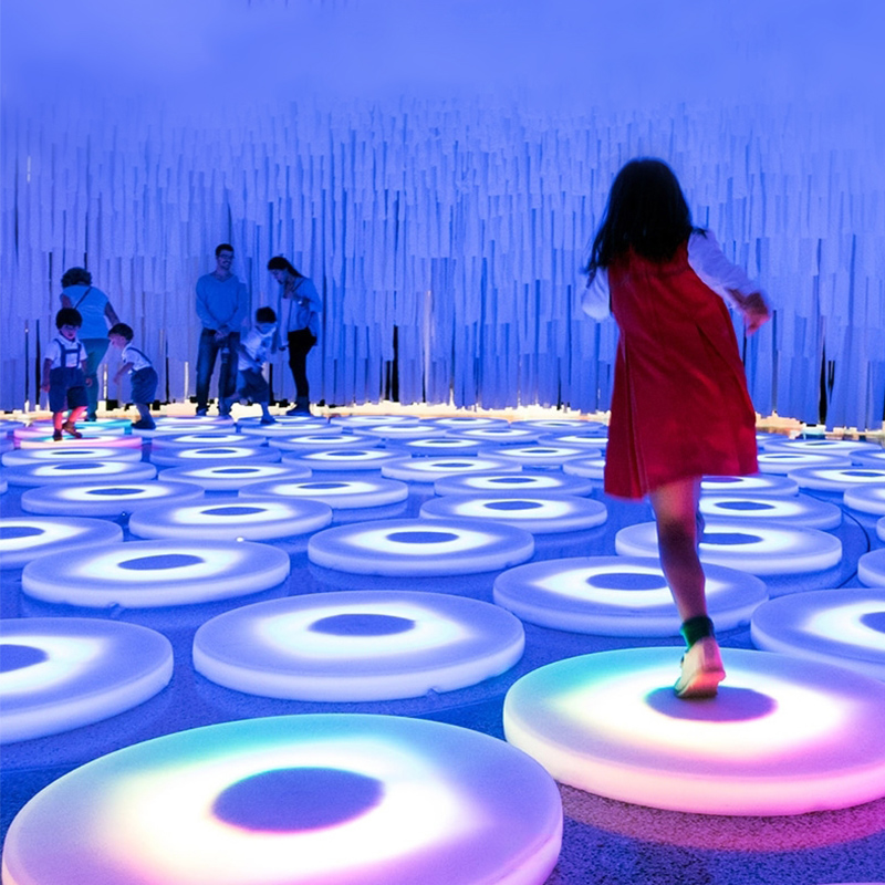 Plăci portabile rotunde de dans cu led dans în aer liber/indoor, control touch control interactiv lumin up disco dance dance, plastic de plastic senzorial senzorial și jucării de educație specială pentru copii
