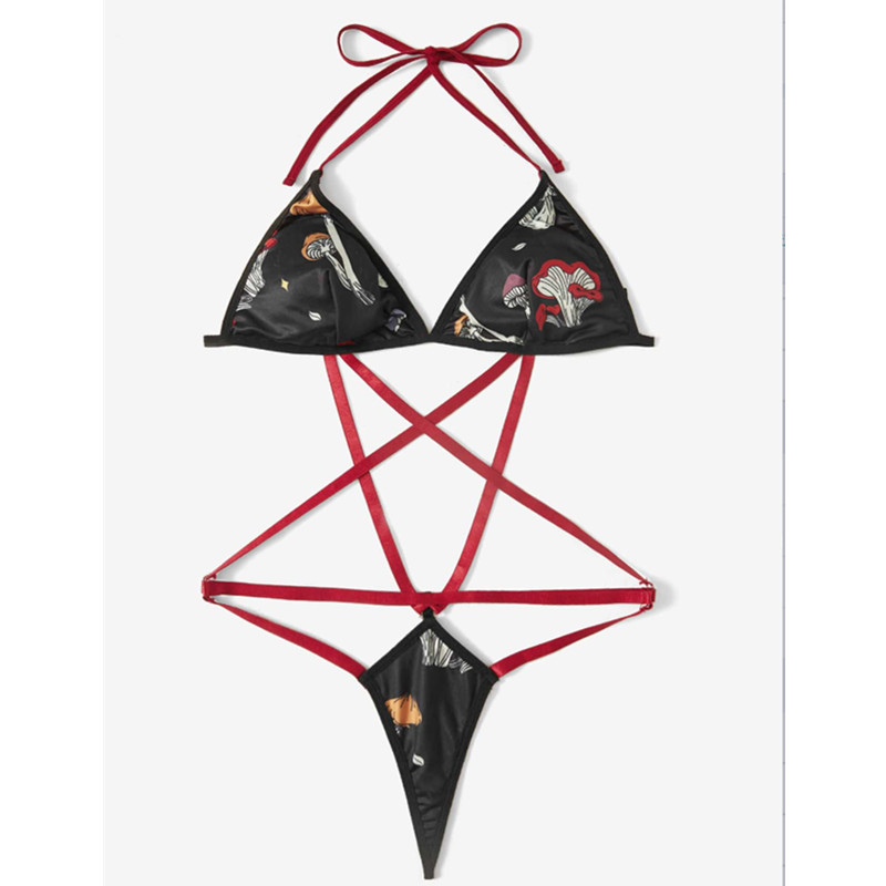 Imprimați halter cu tanga design pentru căpitan sexy criss teddy și bustier