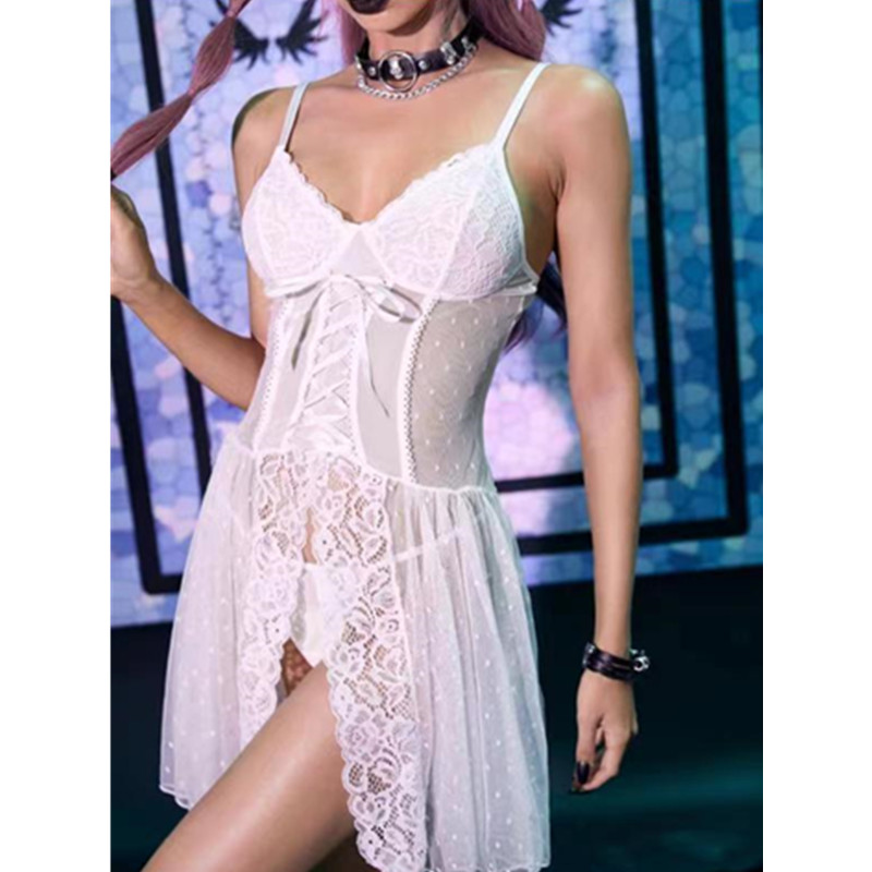 Fustă transparentă de plasă transparentă fustă fustaway din dantelă florală costum de cami cu tanga