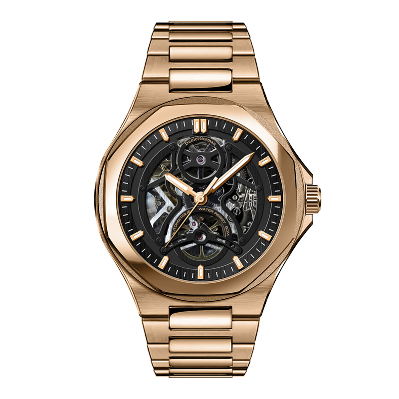 Daniel Gorman DG9111 Luxy Mechanical Hollow Out Watch Watch Watch \\'s Waterproof Watch Leisure Luminous Oțel inoxidabil curea de top
