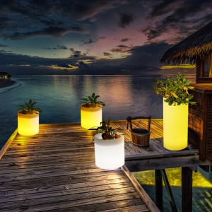 vase cu flori luminate cu LED -uri cu grădină în aer liber, RGB Color Schimbarea plasticului LED vase iluminate pentrununtă, petrecere de evenimente, hotel, cumpărături de deschidere a ceremoniei de deschidere (IP68 impermeabil)