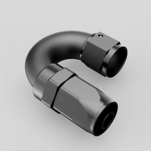 Aluminiu de 180 de grade One Piece Full Full Flow Swivel Fur Finuți AN4 AN6 AN8 AN10 AN12 Fitinguri