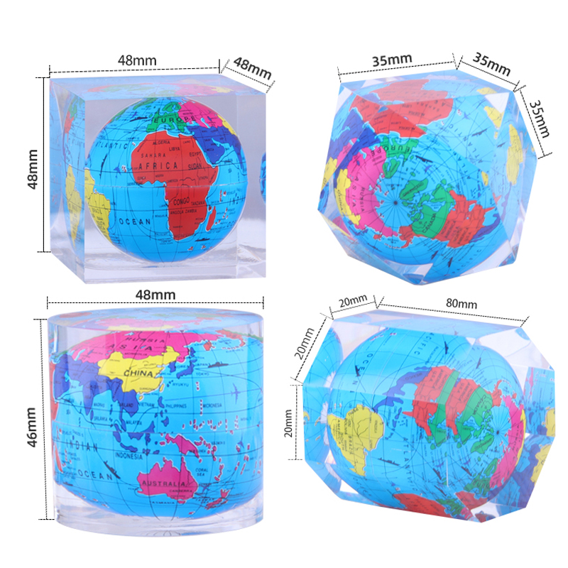 Custom Decorație pentru casă Square Polygonal Cilindric Clear Plexiglass Cristal Mini birou Globe Ornament de hârtie de hârtie