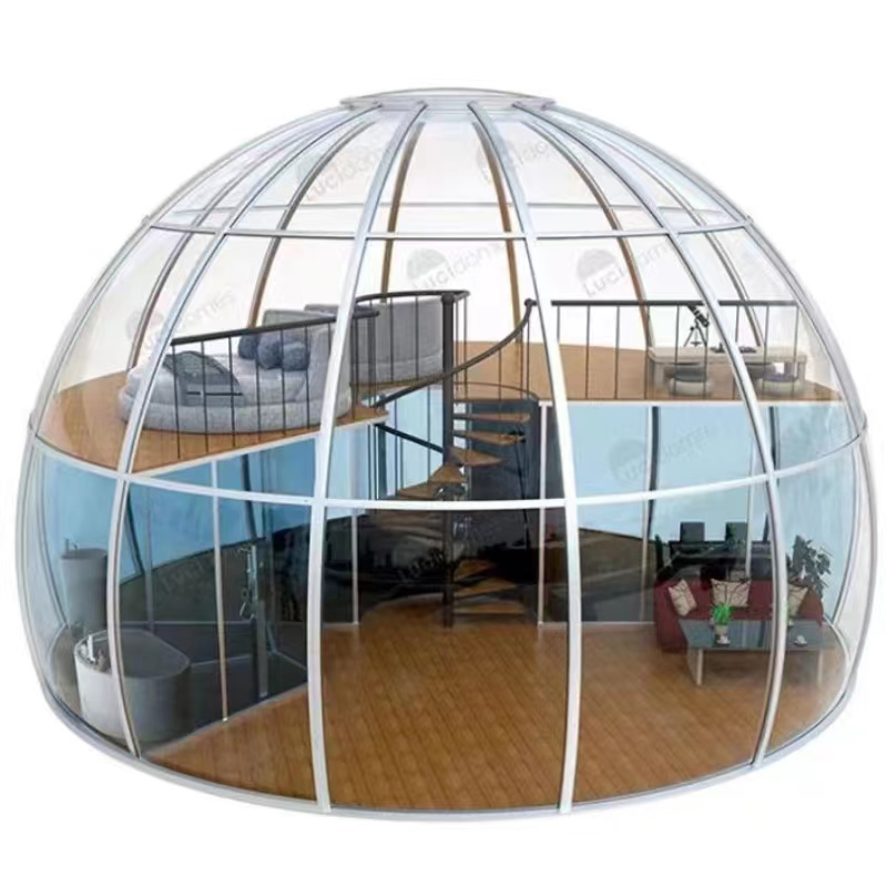 Cortul transparent al cupolei geodezice în aer liber, cort cupolă pentru hotel pentru stațiune, camping, activități în aer liber
