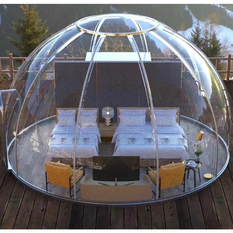 Cortul transparent al cupolei geodezice în aer liber, cort cupolă pentru hotel pentru stațiune, camping, activități în aer liber