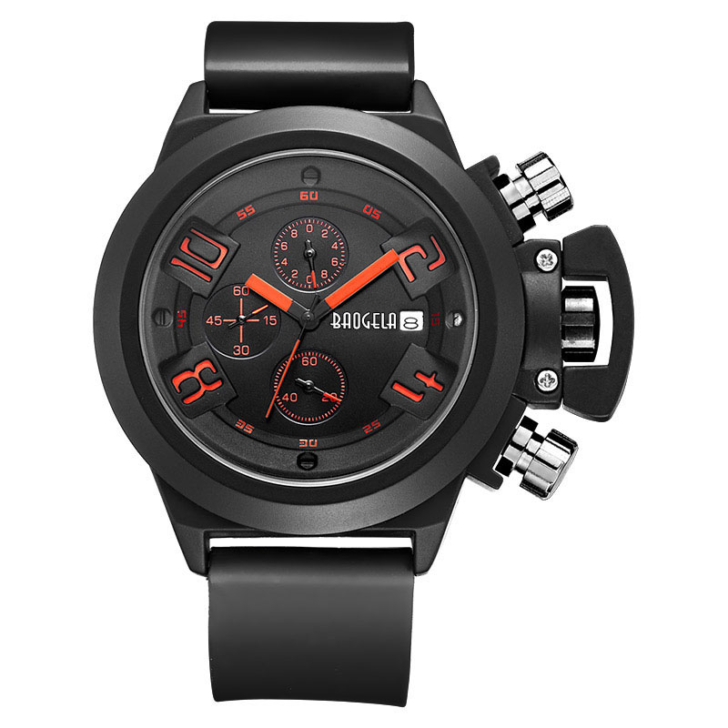 Baogela Chronograph Watch Top Brand Luxury Luminous Silicon Quartz Ceasuri de încheietură Sporturi militare pentru mână pentru bărbat 1606 Green