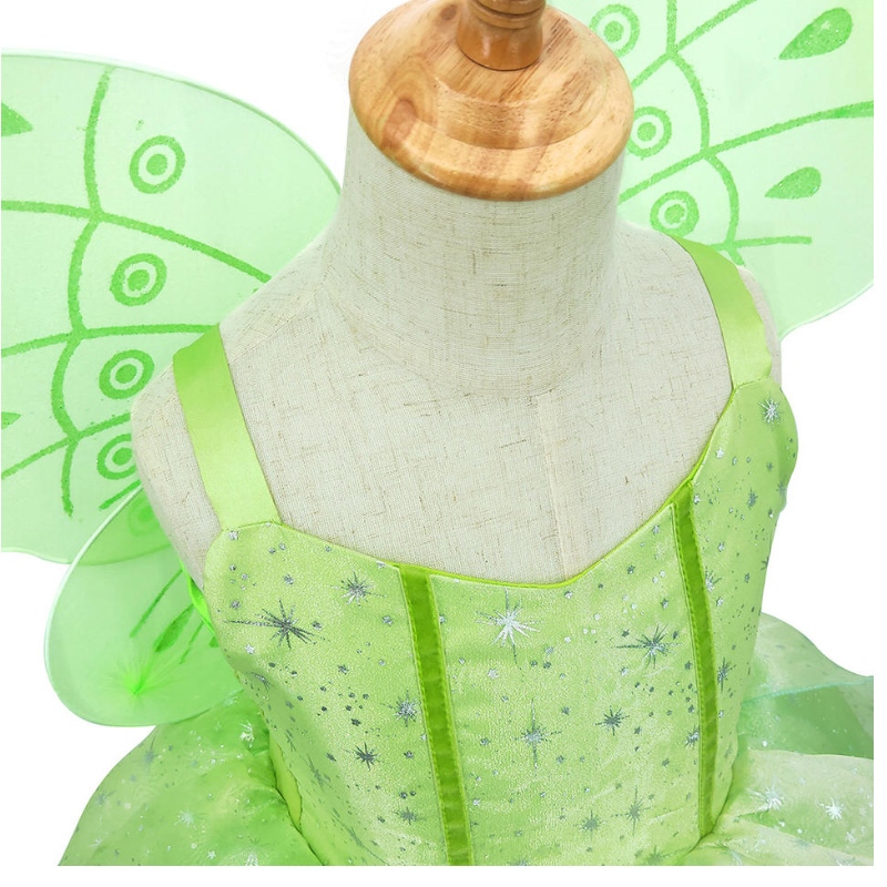 Fata Flower Fairy Tinker Bell Dress Up Kids Princess Girl Cosplay cu aripi Halloween Costum Rochie