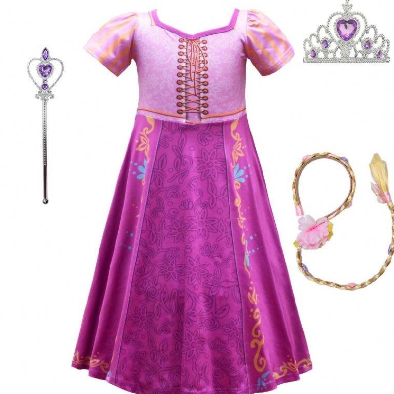 Nou stil Rapunzel fete lungi cosplay costum de gheață fustă de desene animate pentru petrecere 3753