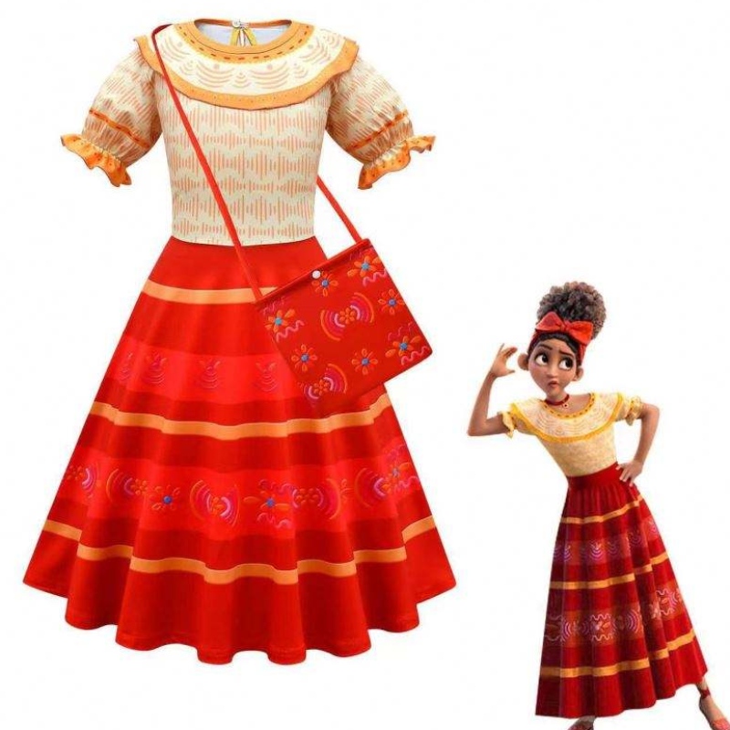 Baige Girls Encanto rochii cosplay mirabel costume fanteziste copii prințesă haine copii denaștere carnaval petrecere encanto rochie