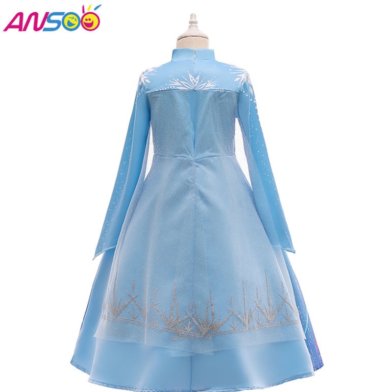 Ansoo Kids Elsa Princess Rochie Halloween Cosplay Party Fancy Dress Up Anna Elsa Costum pentru fete