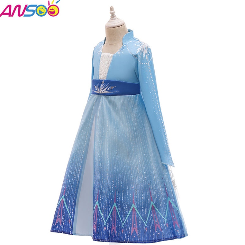 Ansoo Kids Elsa Princess Rochie Halloween Cosplay Party Fancy Dress Up Anna Elsa Costum pentru fete