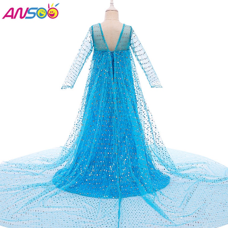 Pânze de vânzare ansoo de vânzare prințesă fantezistă rochie cu paiete lungi 2022 Elsa Anna Rochie pentru fete