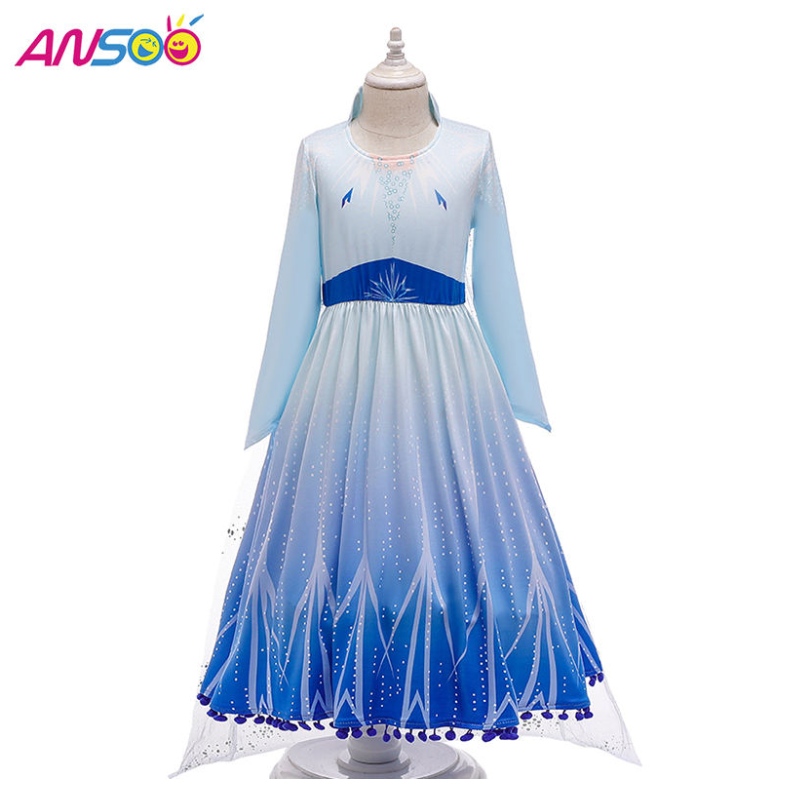 Ansoo Hot Sale Elsa Anna Cosplay Costum 3pcs A Set Girls Movie Princess Rochie pentru fete de 2-13 ani