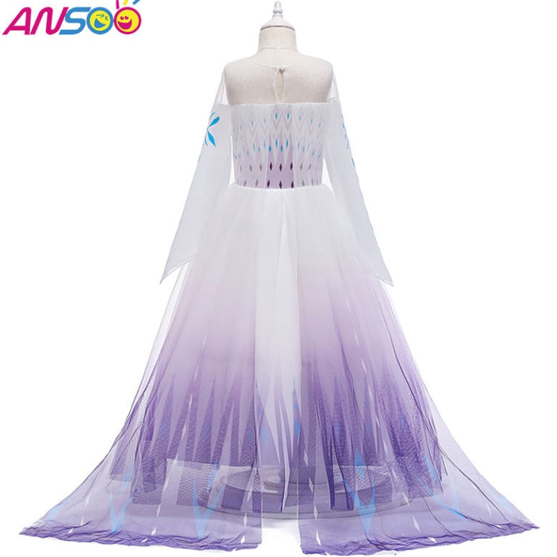 Ansoo Snow Queen 2 Cosplay Girls Rochie de vară Casual Casual Prințesa Dress Party Party Costum de performanță 4-12 ani pentru copii rochii elsa