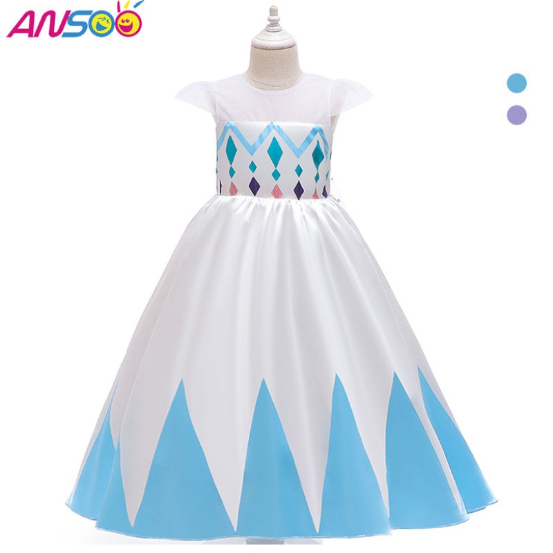 Ansoonou preț cu ridicata desen animat elsa prințesa albă pentru fete rochii de Halloween costume pentru fete