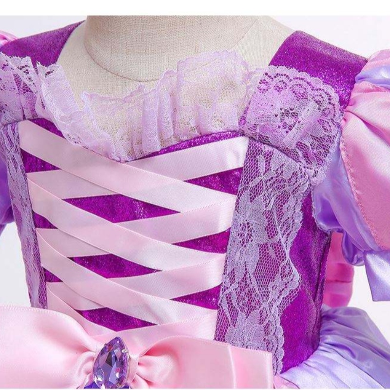 Costum de Halloween Baige Copii pentru copii Părți denaștere Copiii Fancy Up Sofia Rochie pentru fete Rapunzel Prințesă Rochie